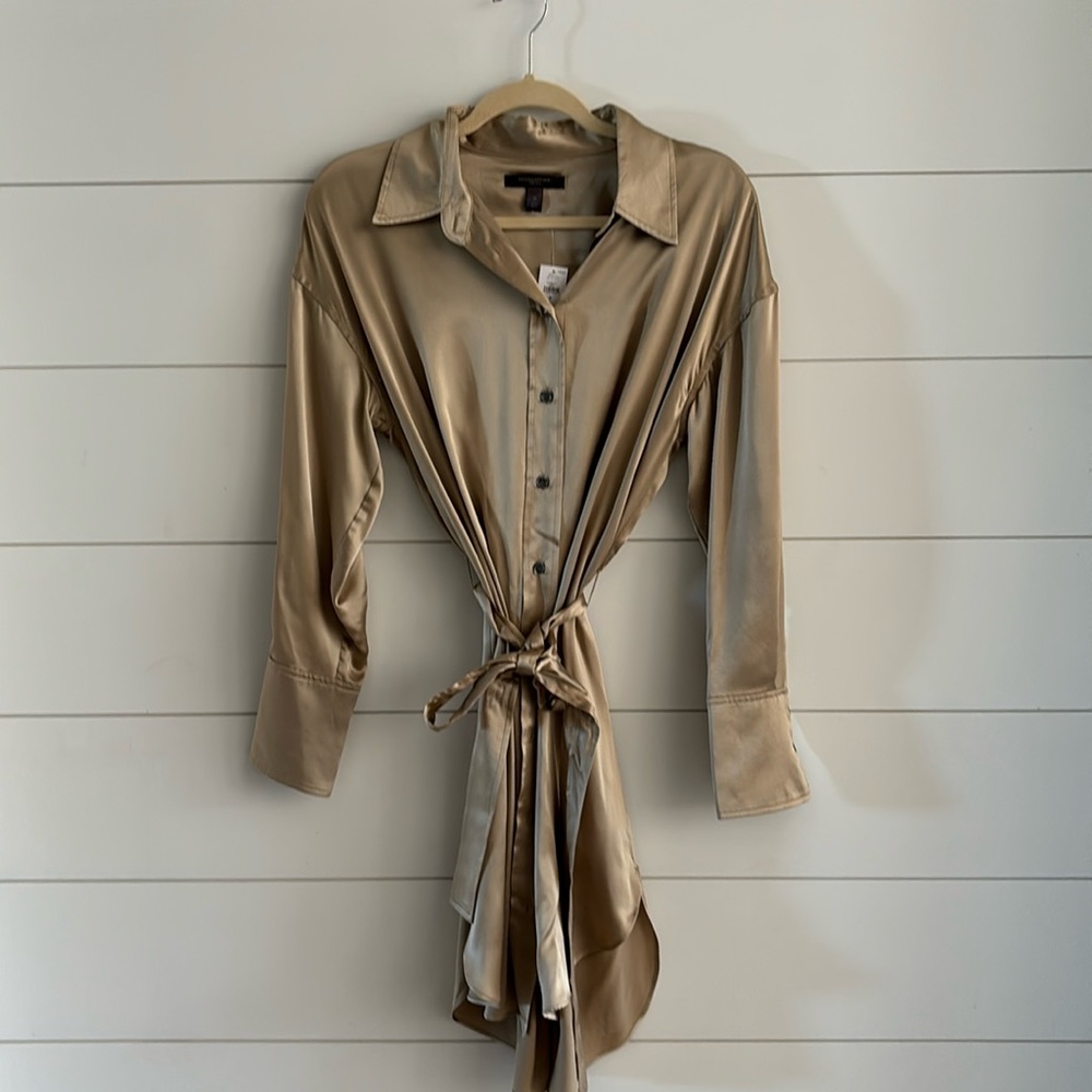 BANANA REPUBLIC | silk shirt dress M